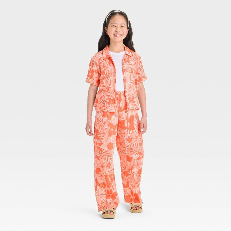 Disney Girls' Moana Gauze Cabana Top - Orange