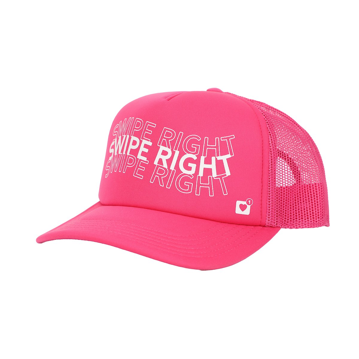 Valentine's Day Swipe Right Pink Foam Trucker Hat