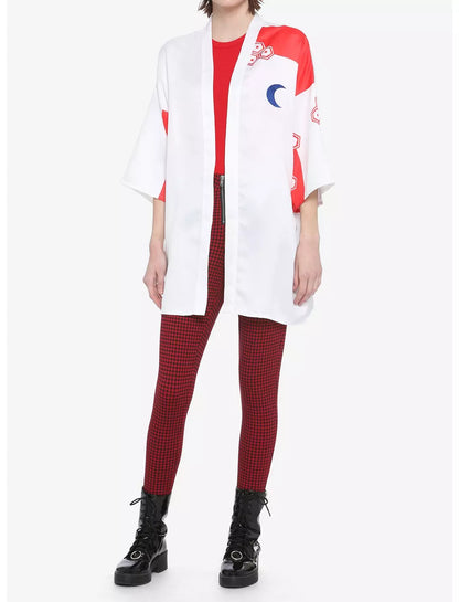 Sesshomaru InuYasha kimono robe by Bioworld featuring traditional Japanese design and intricate patterns, displayed on a mannequin.