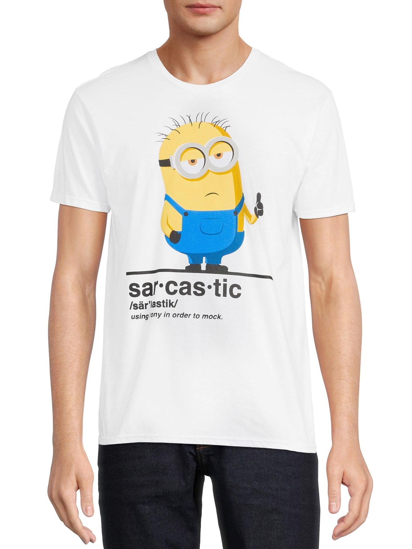 Men's Minions Sarcastic Graphic Tee with Short Sleeves