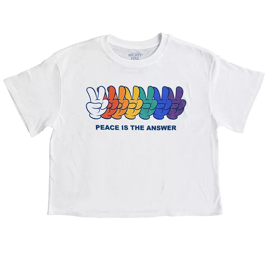 Women Juniors' Peace Is The Answer Graphic T-Shirt