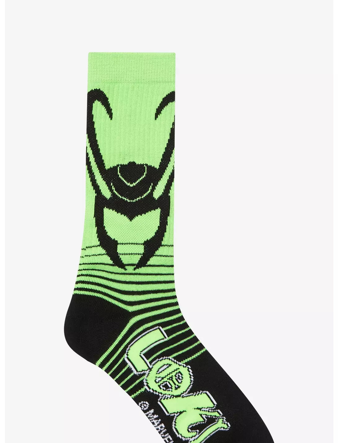 Marvel Loki Green Helmet Crew Socks