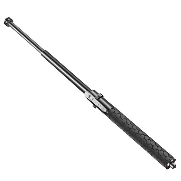 FBAB Spring Loaded Rubber Handle Telescoping Baton with Glass Breaker