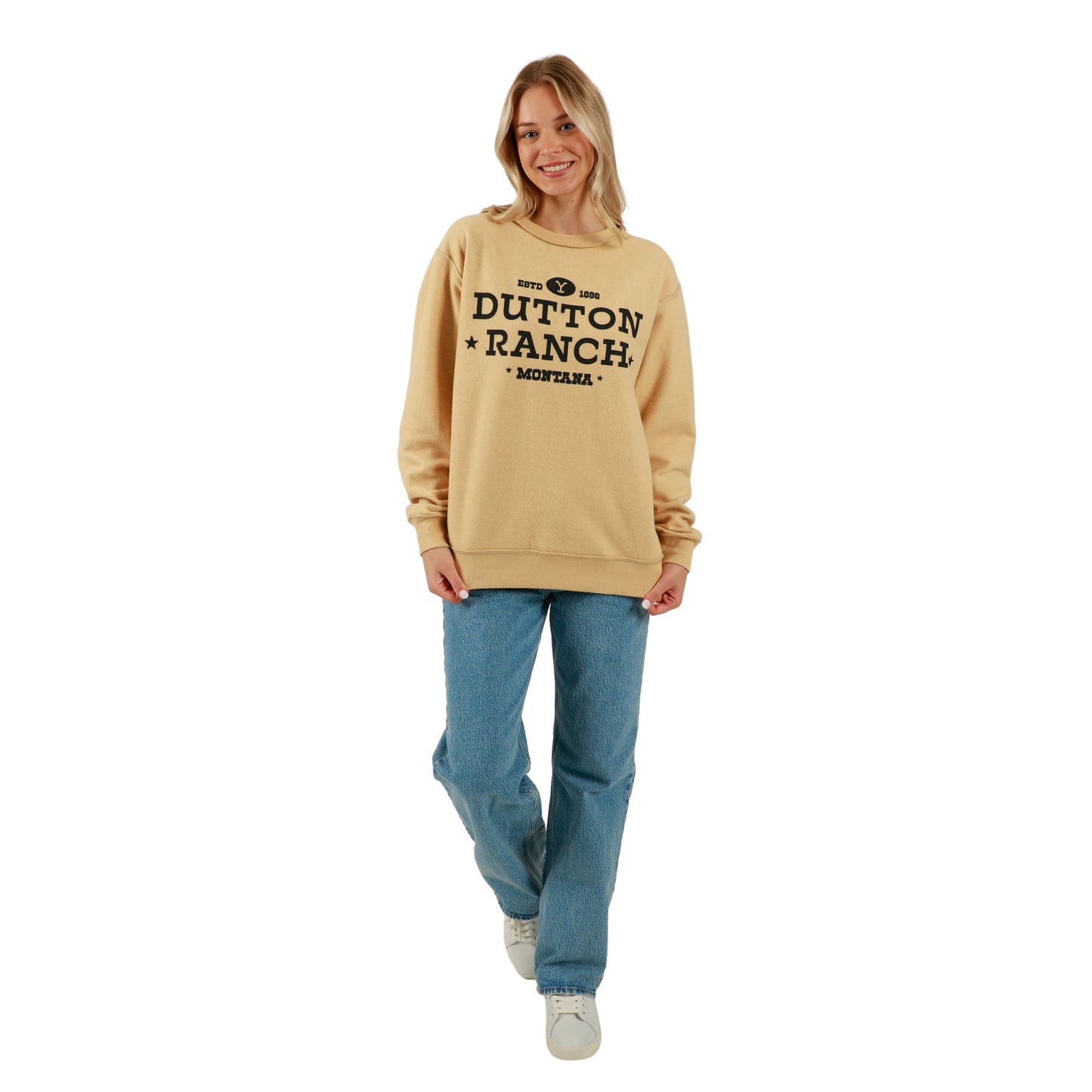 Unisex Yellowstone Bucking Horse Logo Crew Neck Reversible Sweatshirt