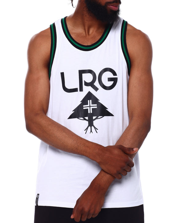 Men's White LRG Future Logo Tank Top