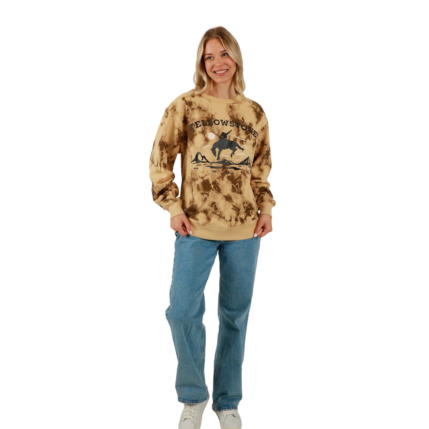 Unisex Yellowstone Bucking Horse Logo Crew Neck Reversible Sweatshirt