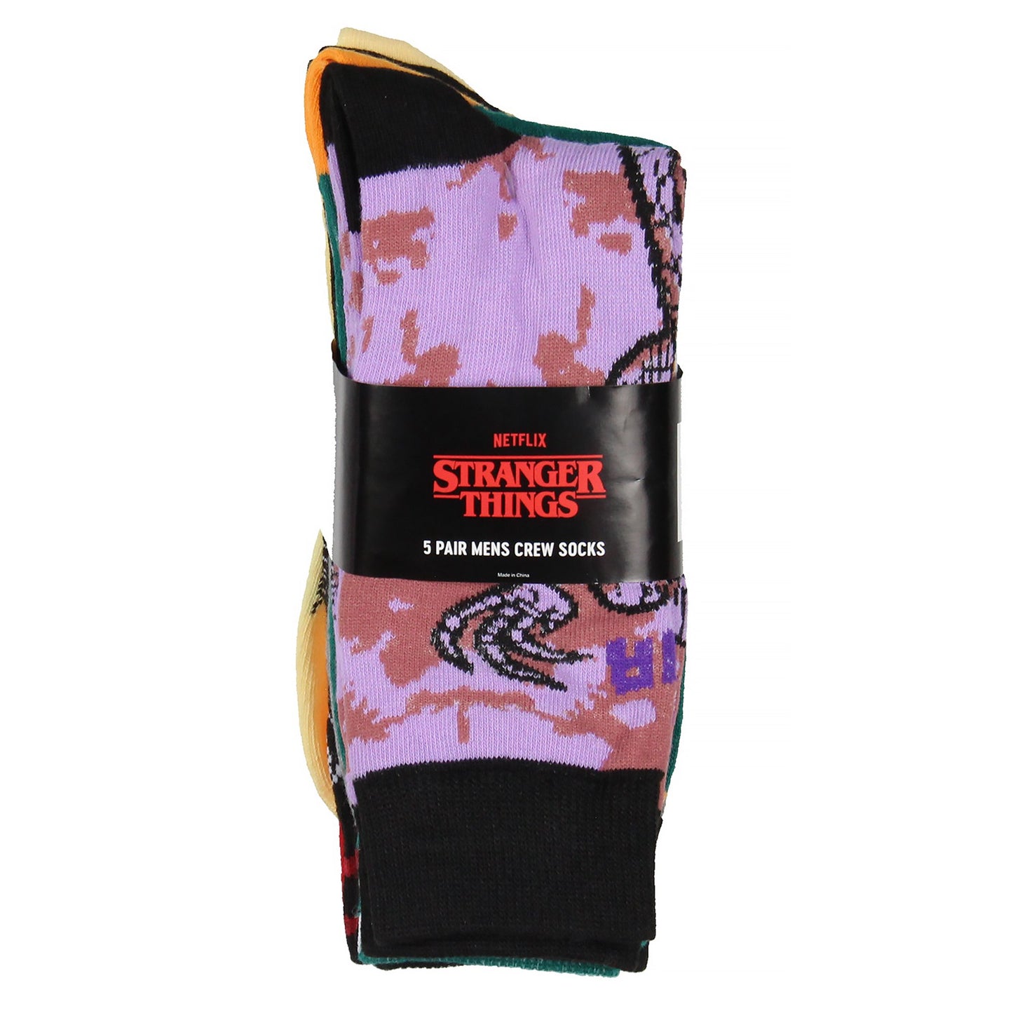 Stranger Things Crew Socks 5 Pairs, Hellfire Club Surfer Boy Pizza Vecna Hawkins High School Mid-Calf Crew Socks For Men Women 5 Pack