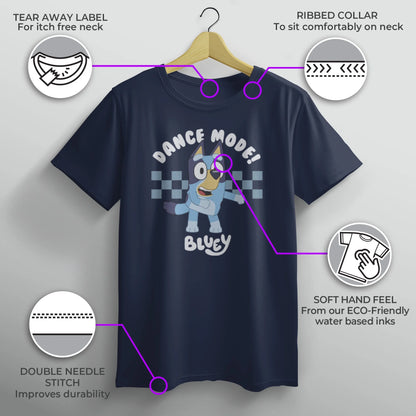 Boys Bluey Dance Mode Blue Heeler T Shirt