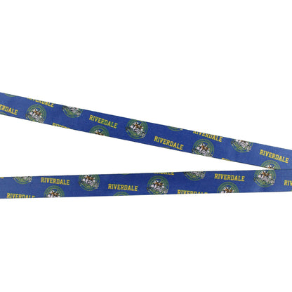 Riverdale High School Bulldogs Mascot ID Lanyard Badge Holder With 1.5" Rubber Charm Pendant And Collectible Sticker