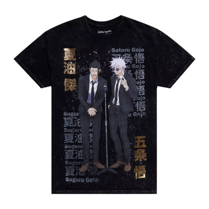 Men's Jujutsu Kaisen Gojo & Geto Mineral Wash T-Shirt Tee