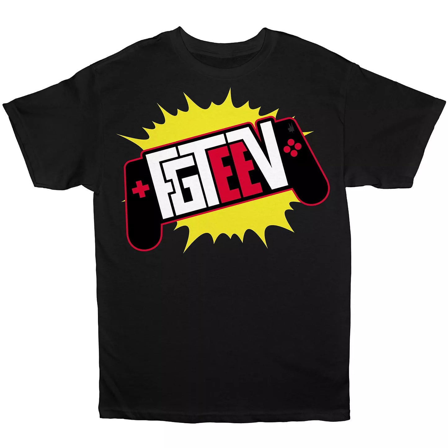 Boys Black FGTeeV Logo Graphic Tee T-Shirt