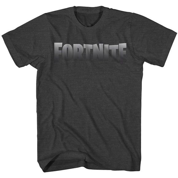 Boys Charcoal Heather Fade Fortnite Logo Graphic Tee T-Shirt