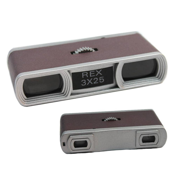 3x25 mm pocket binoculars by Rex Distributor, Inc., compact optical device for outdoor viewing and sports events.