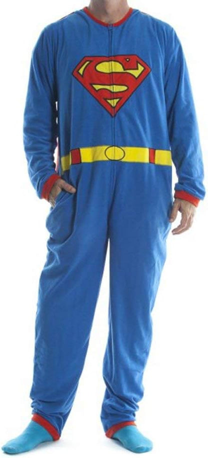 Superman DC Comics Adult Costume Pajamas Cosplay Jumpsuit