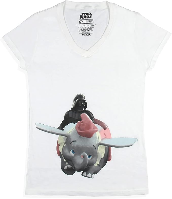 Star Wars Womens' Darth Vader Does The Dumbo Ride V-Neck Graphic T-Shirt - Rex Distributor, Inc. Wholesale Licensed Products and T-shirts, Sporting goods,