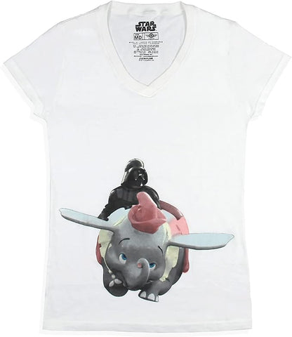 Star Wars Womens' Darth Vader Does The Dumbo Ride V-Neck Graphic T-Shirt - Rex Distributor, Inc. Wholesale Licensed Products and T-shirts, Sporting goods,