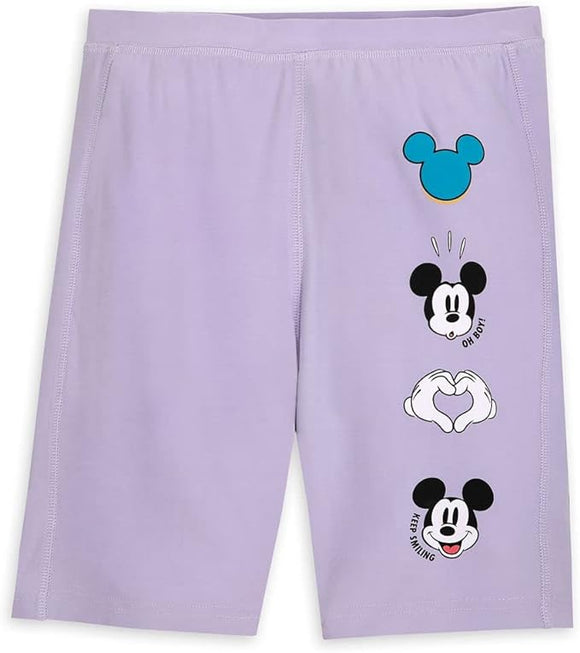 Purple Disney Mickey Mouse Bike Shorts for Women
