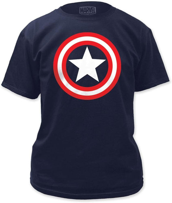 Men's Blue Captain America Logo Shield Tee T-Shirt