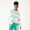 Juniors' Public Library The Hamptons Striped Loose Fit Fleece Hoodie