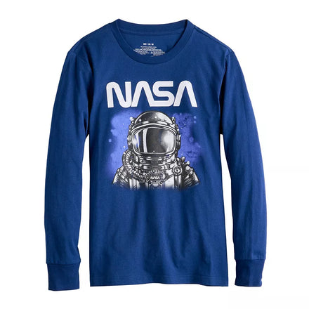 Boy's Boys 8-20 NASA Future Past Astronaut Long Sleeve Graphic Tee T-Shirt