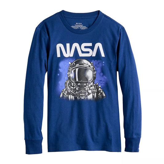 Boy's Boys 8-20 NASA Future Past Astronaut Long Sleeve Graphic Tee T-Shirt