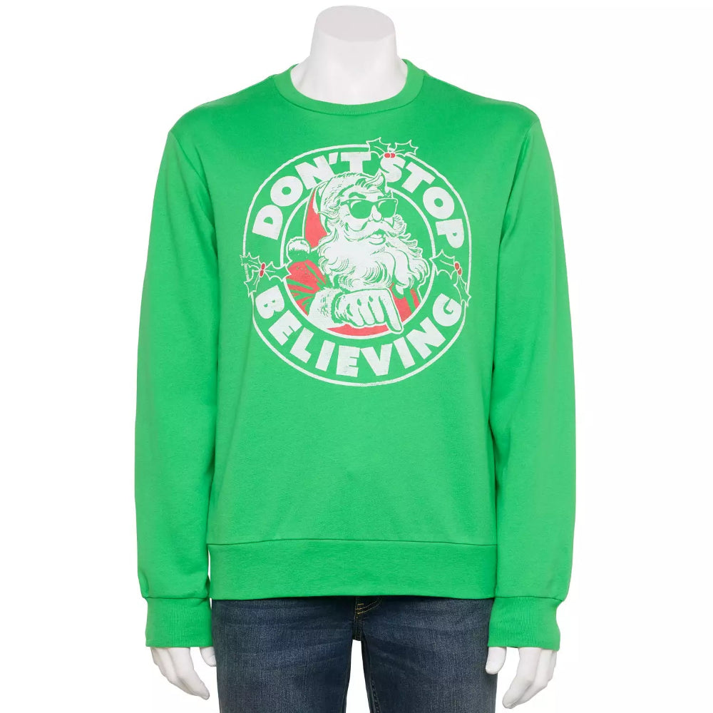 Men's Holiday Don't Stop Believing Graphic Sweatshirt