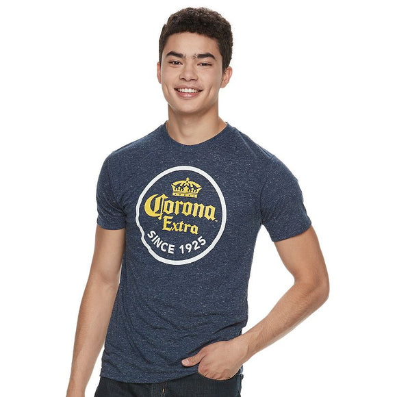 Men's Blue Heather Corona Extra Since 1925 Graphic Tee T-Shirt