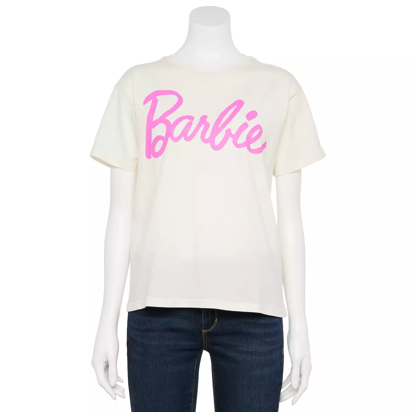 Women Junior's Script Barbie Logo Graphic T-Shirt Tee