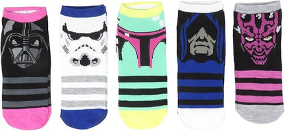 Star Wars Villains Juniors/Womens 5 Pack Ankle Socks Shoe Size 4-10