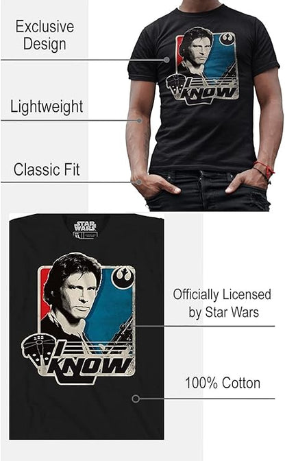 Men's Star Wars Han Solo I Know Graphic T-Shirts Tee