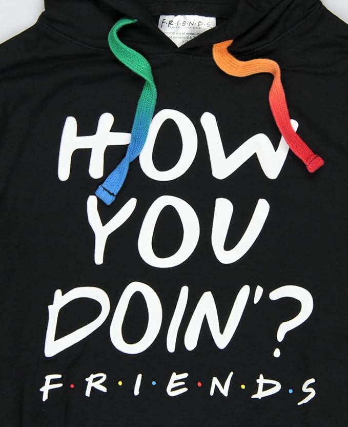 Women's Friends How You Doin Cropped Tie Dye Drawstring Pullover Hoodie - Rex Distributor, Inc. Wholesale Licensed Products and T-shirts, Sporting goods,