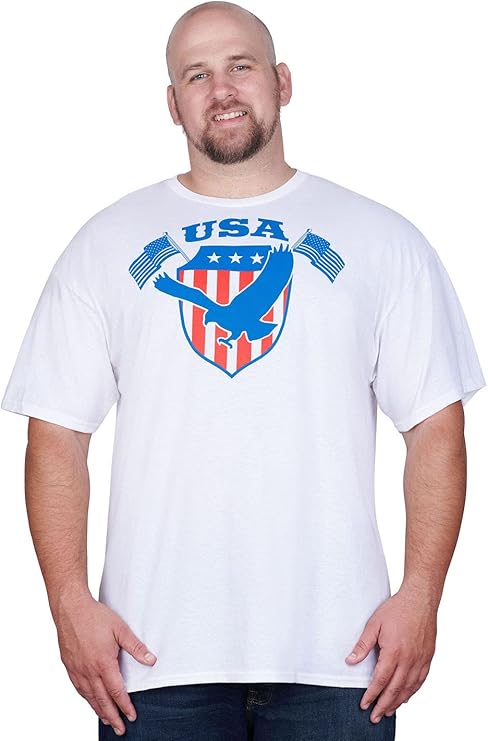 Men's USA Flag Eagle Home of The Brave T-Shirt Tee - Rex Distributor, Inc. Wholesale Licensed Products and T-shirts, Sporting goods,