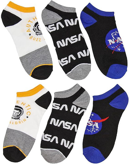 Buzz Aldrin NASA Themed No-Show Ankle Socks 5 Pair Set