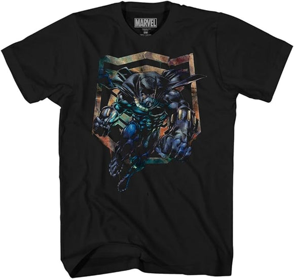 Men's Black Marvel Black Panther Water Color Graphic Tee T-Shirt