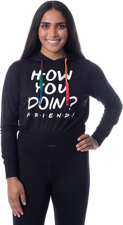 Women's Friends How You Doin Cropped Tie Dye Drawstring Pullover Hoodie - Rex Distributor, Inc. Wholesale Licensed Products and T-shirts, Sporting goods,