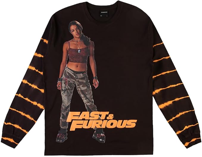 Men's Fast & Furious Letty Crew Neck Long Sleeve Black Adult Shirt