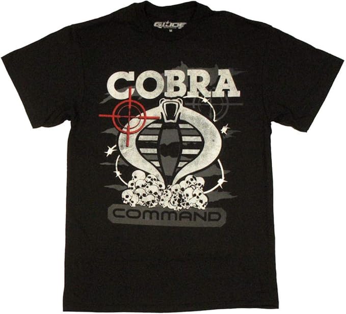 Men's Black GI Joe Cobra Skull Pile T-Shirt Tee