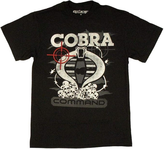 Men's Black GI Joe Cobra Skull Pile T-Shirt Tee