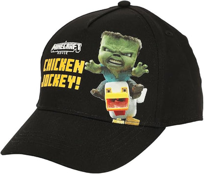 A Minecraft Movie Chicken Jockey Youth Black Traditional Adjustable Baseball Cap