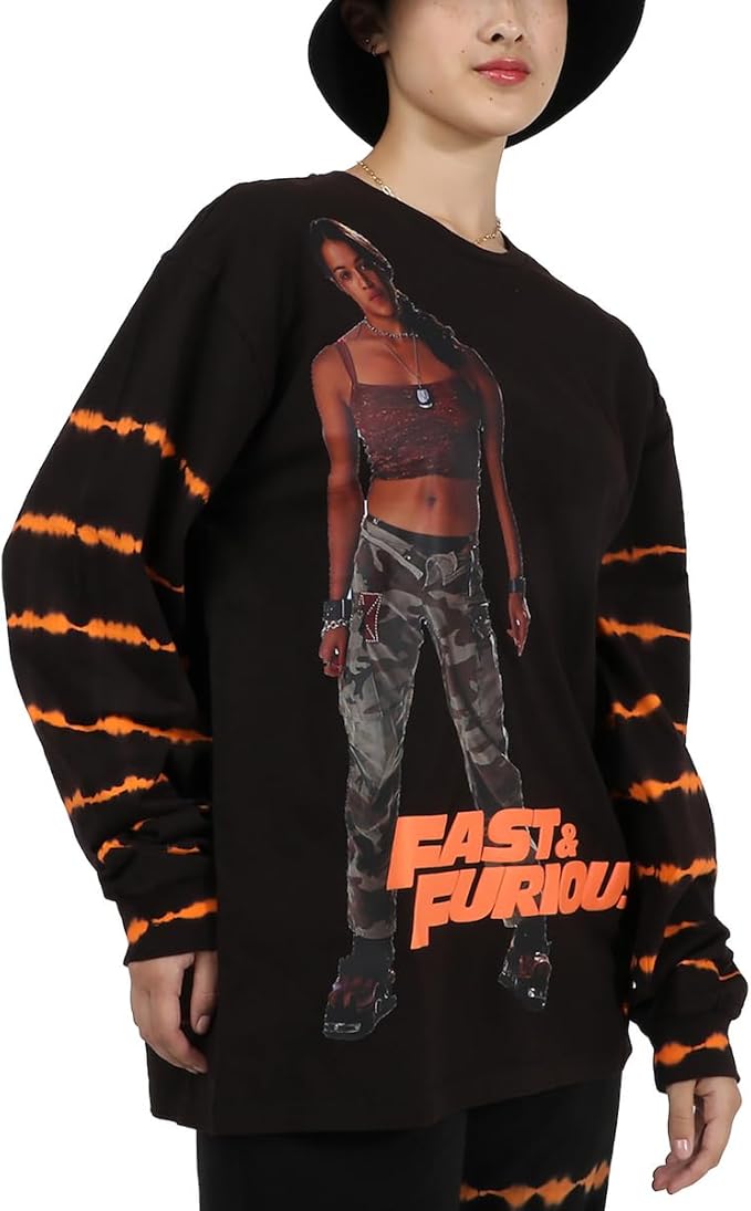 Men's Fast & Furious Letty Crew Neck Long Sleeve Black Adult Shirt