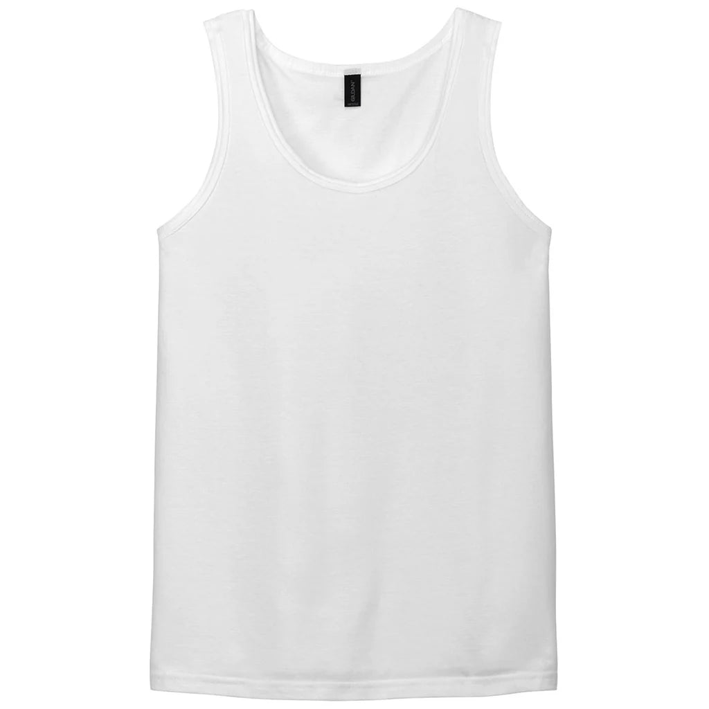 Men's White Cotton Blank Tank Top