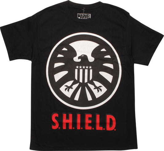 Men's SHIELD Agents Logo Black Graphic Tee T-Shirt