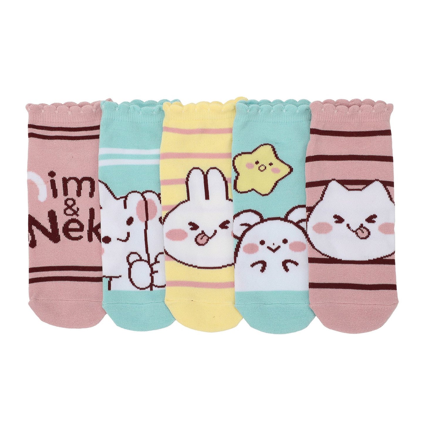 Women's Mimi & Neko Ankle Socks 5-Pack