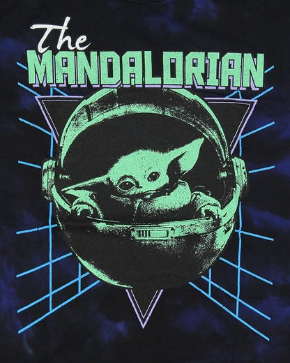 Mens' Star Wars The Mandalorian Transport Pod Dark Mode Tie-Dye T-Shirt