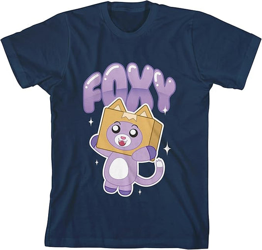Youth LankyBox Glittering Foxy with Bubbly Text T-Shirt Tee
