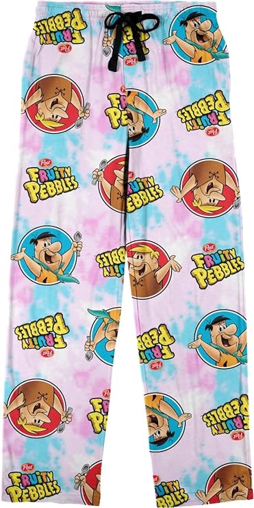 Women's Tie Dye Fred And Barney Fruity Pebbles Logo Toss AOP Sleep Pajama Pants