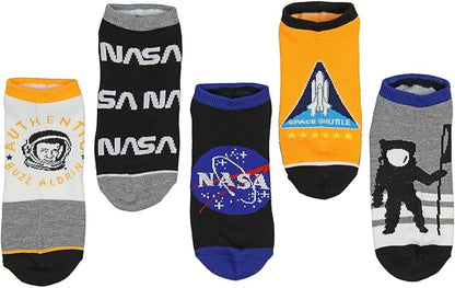 Buzz Aldrin NASA Themed No-Show Ankle Socks 5 Pair Set