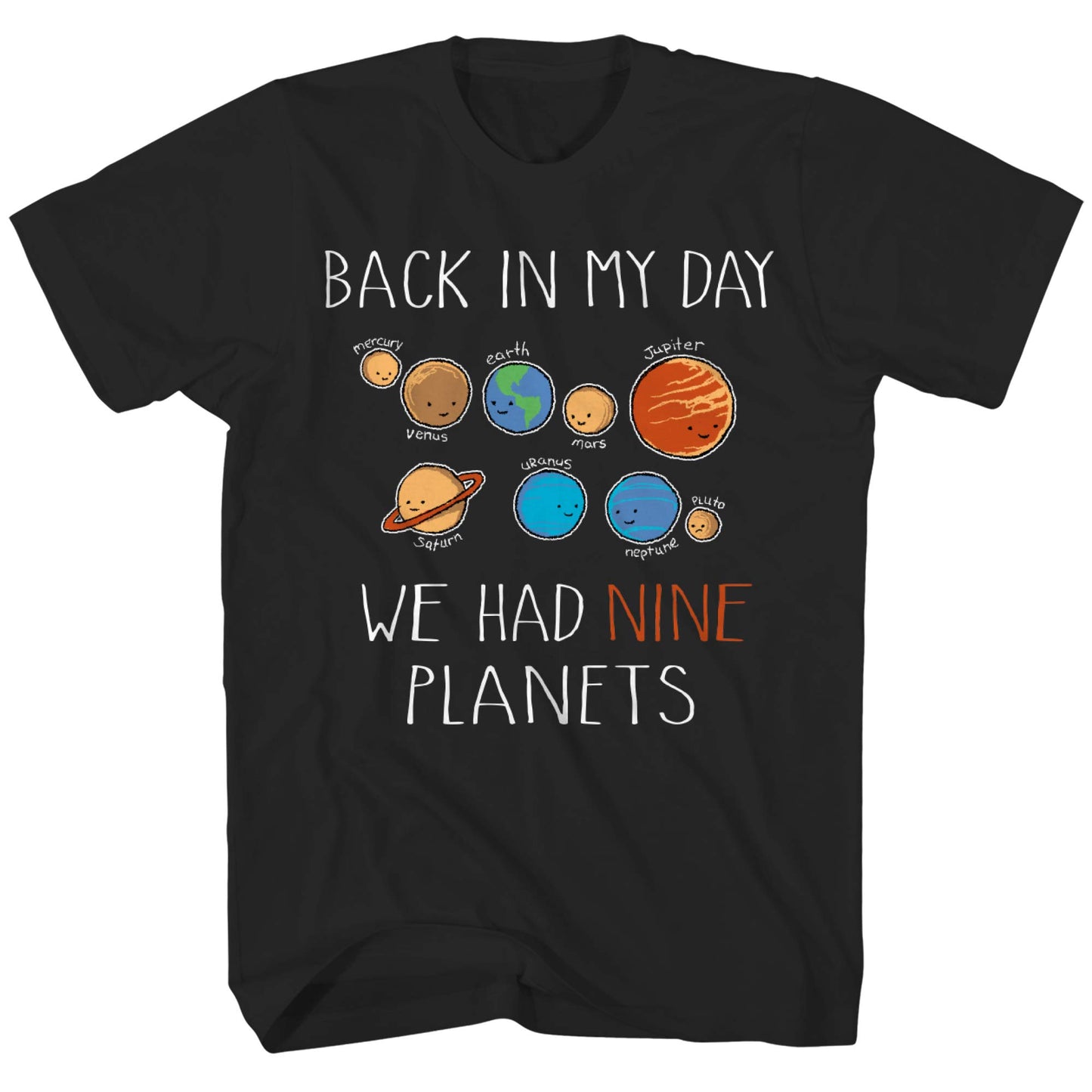 Men's In My Day We Had Nine Planets Funny Graphic Tee
