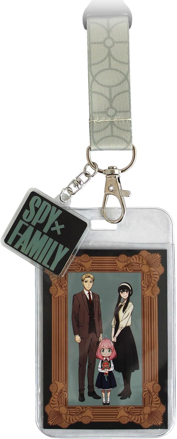 Spy x Family Merch Family Portrait ID Badge Holder Keychain Breakaway Lanyard w/Acrylic Charm
