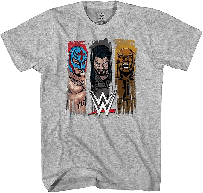 Boys WWE Rey Mysterio Roman Reigns Bobby Lashley Graphic Tee T-Shirt